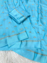 Premium Pure Viscose Soft Georgette Saree with Delicate Jacquard Butti & Elegant Satin Patta Border