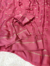 Premium Pure Viscose Soft Georgette Saree with Delicate Jacquard Butti & Elegant Satin Patta Border