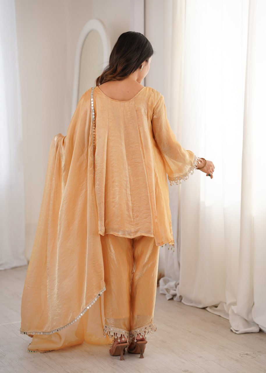 Designer Fendy Kurti Pant Dupatta Set with Real Mirror Work & Coding Embroidery | Festive Ethnic Wear Suit