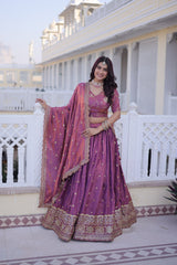 Designer YSL Silk Lehenga Choli with Zari & Sequins Embroidery