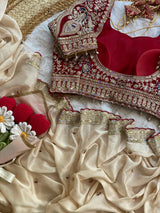 Premium Rangoli Silk Saree with Thread Sequins Jari Work & Designer Blouse