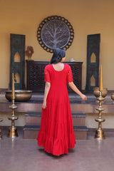 Party Wear Faux Blooming Long Gown with Heavy Embroidery Work