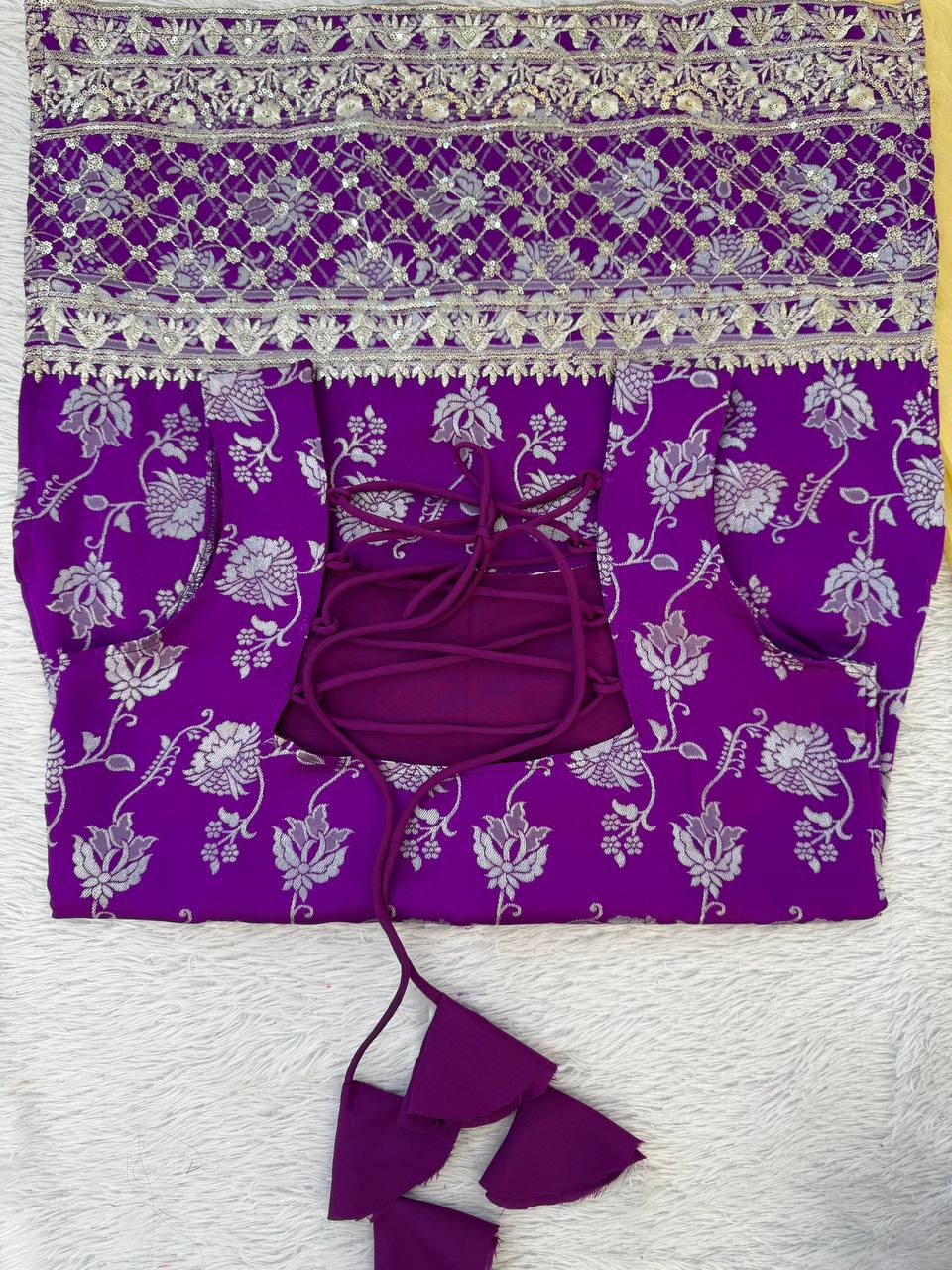Jacquard Thread & Sequence Work Kurti Plazo Set with Crunchy Silk Dupatta – Festive Ethnic Wear for Women