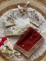 Premium Rangoli Silk Saree with Thread Sequins Jari Work & Designer Blouse