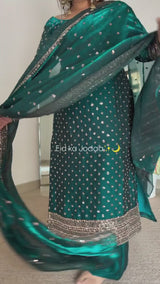 Heavy Fendy Silk Salwar Suit Set with Dupatta – Thread & Sequence Embroidery Kurta Pant Set