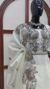 Premium JMC Silk Thread Work Kurti Pant Dupatta Set | Festive Wear