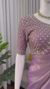 Designer Fendy Silk Saree with Heavy Beads, Thread & Sequin Work | Wedding & Party Wear